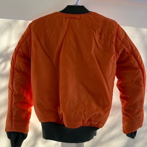 Alpha Industries Jacket Mens MA-1 Pilot Flight Bomber Reversible Green & Orange - Picture 5 of 11